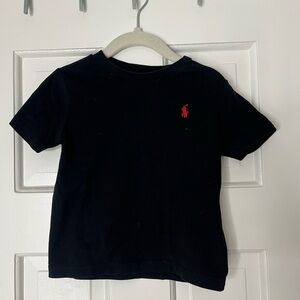 Ralph Lauren Kids Black Tee with Red Logo